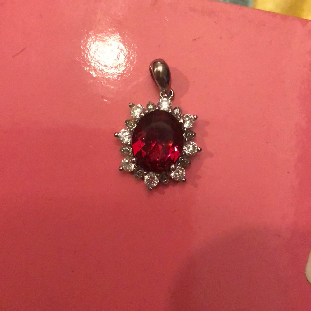Sterling Silver With Simulated Ruby Set..! - image 2